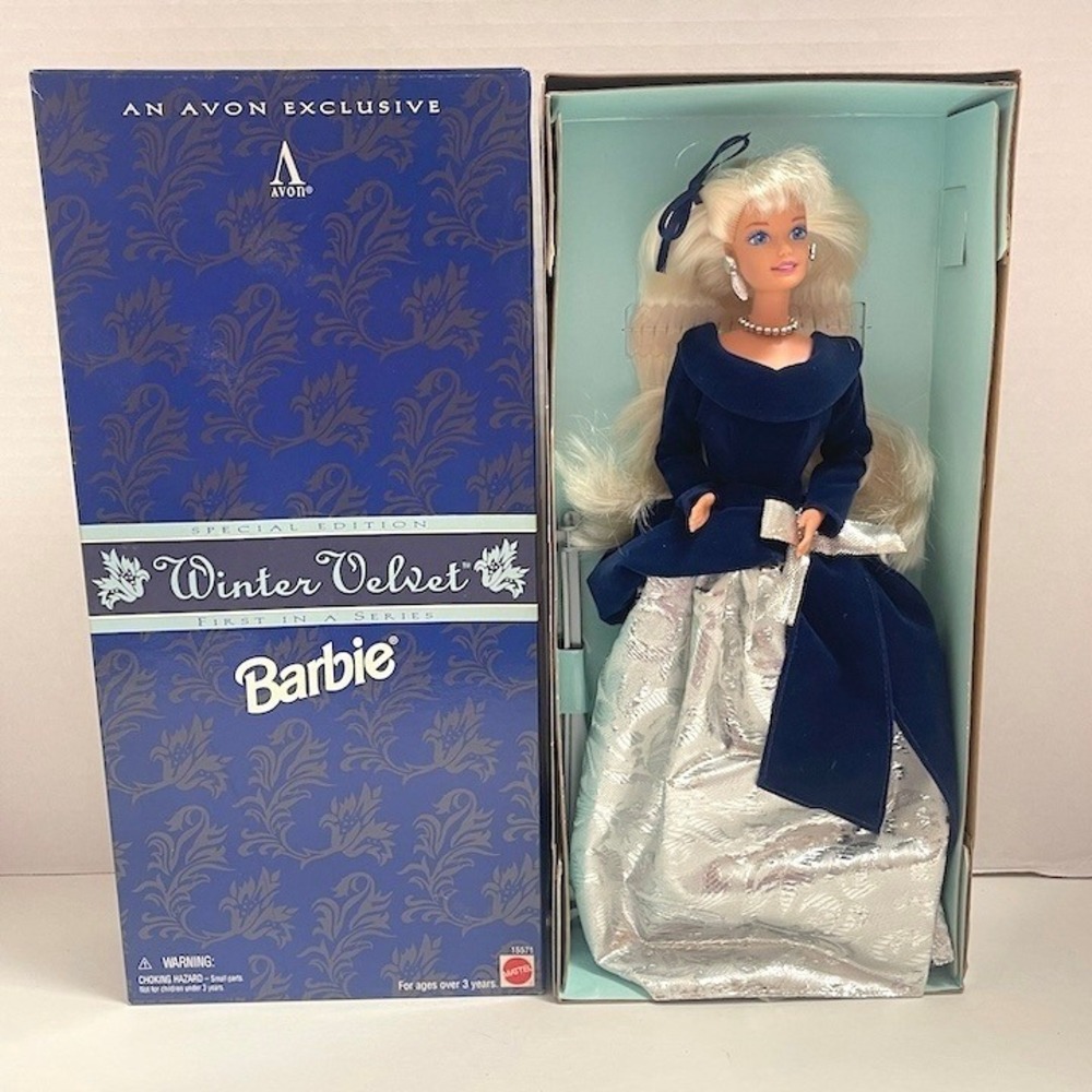 1995 Barbie Special Edition Winter Velvet Doll #15571 Avon First in Series